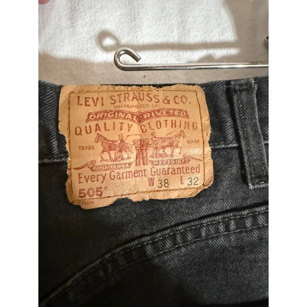 Levis 505 Mens Black Jeans‎ Regular Fit Straight Leg Denim Pants 38x32 Canada